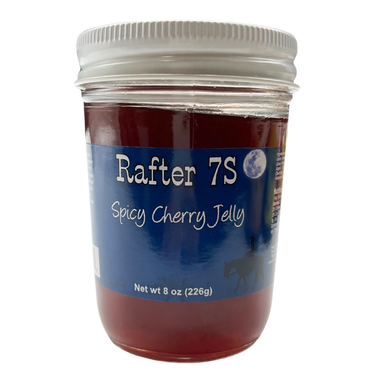 Spicy Cherry Jelly | 8 oz. Jar | All Natural | No Preservatives | Sandwich Spread | Fresh Cherries | Made in Paxton, NE | Rafter 7S